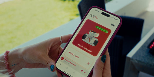 Women Holding Phone using CERA thrive app