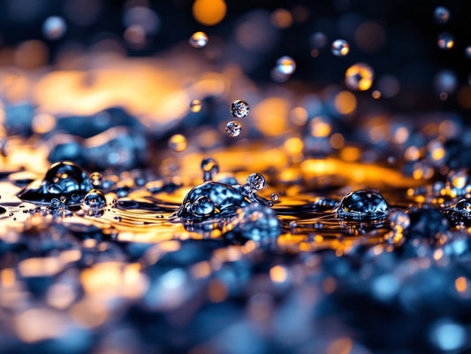 Water droplets and sunlight