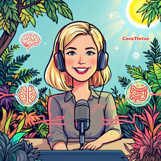 Cartoon Women on a Podcast