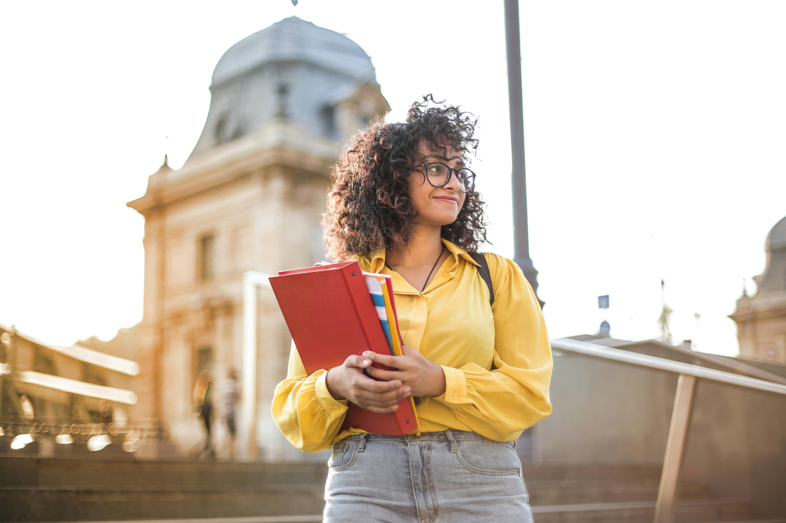 a woman attending university