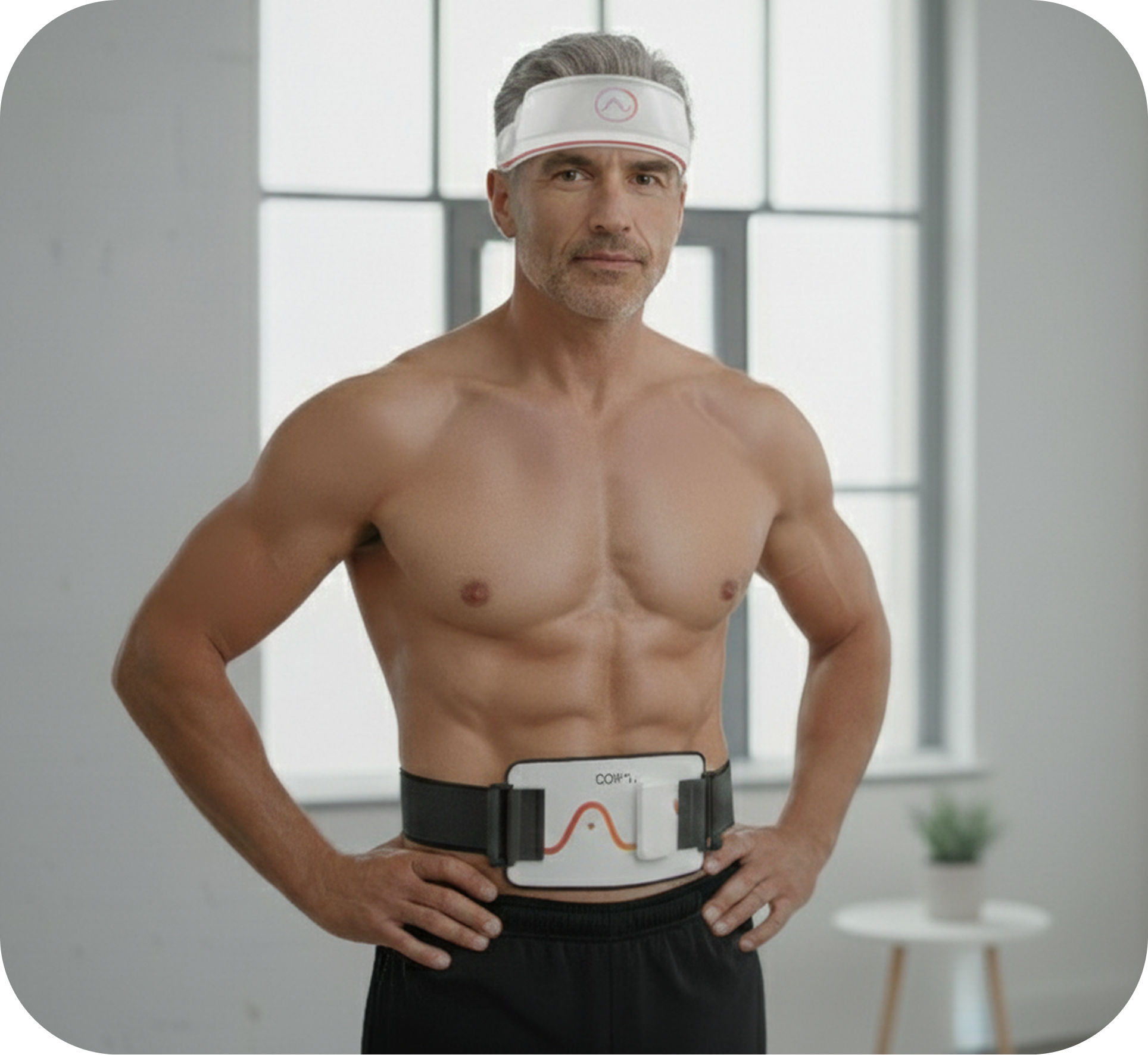 CeraThrive red light therapy system for gut-brain axis support, showing head and abdomen devices in use